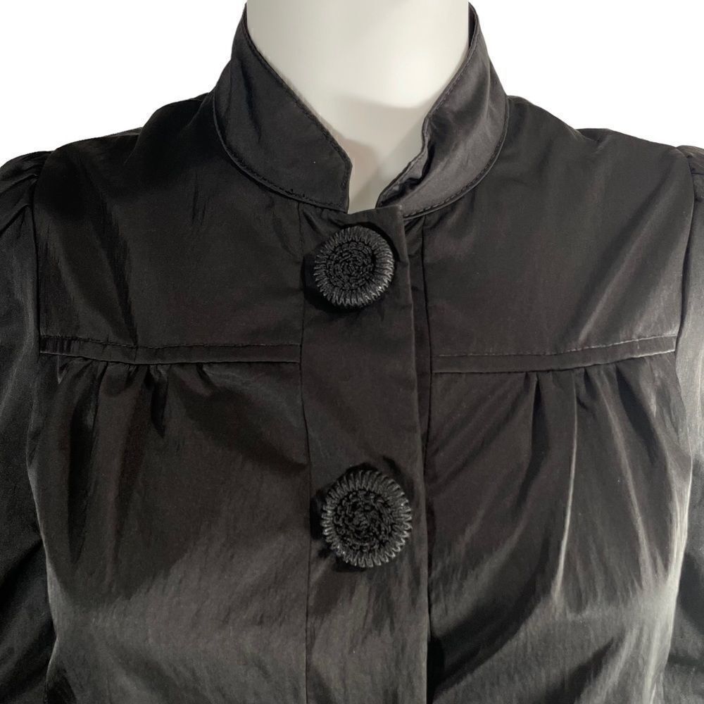 Bizz Black Ruffle Half Sleeve Button Up Jacket - Picture 5 of 12